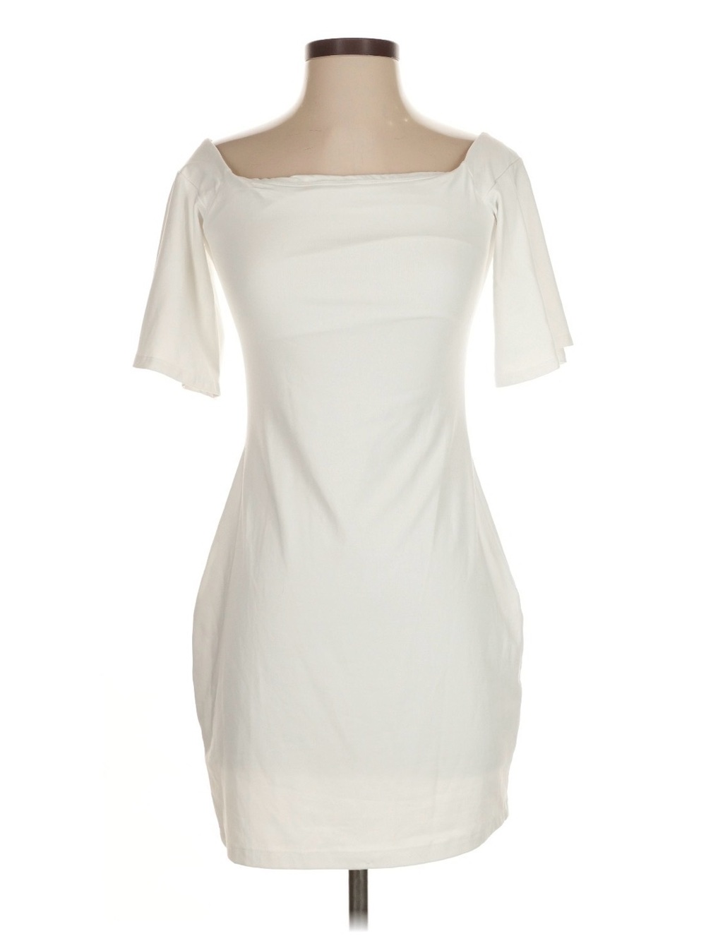 Susana Monaco White Off-the-Shoulder Short Sleeve Dress Size Small